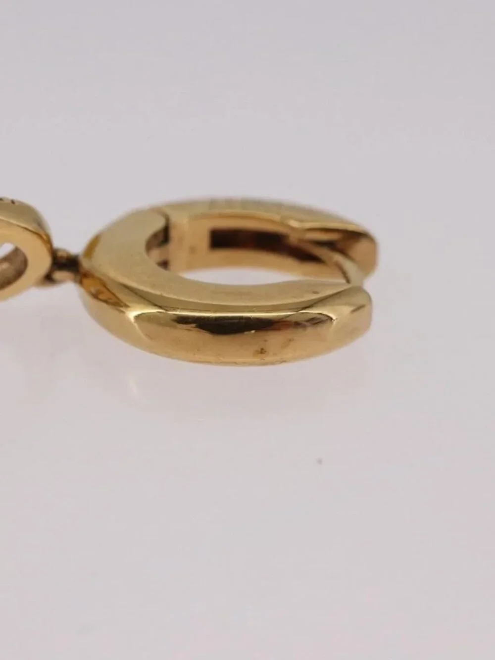 FENDI Aurochre Rhinestones Pierce Earring metal Gold Auth SW2373V